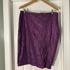 Bisou Bisou purple lace skirt size 14